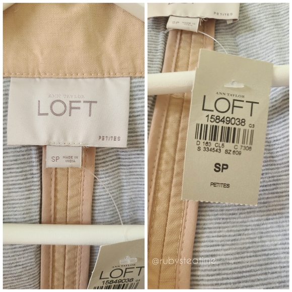 Parachute Utility Jacket Anorak, Cotton/ Linen Khaki Beige, LOFT, New with Tag - Picture 11 of 11